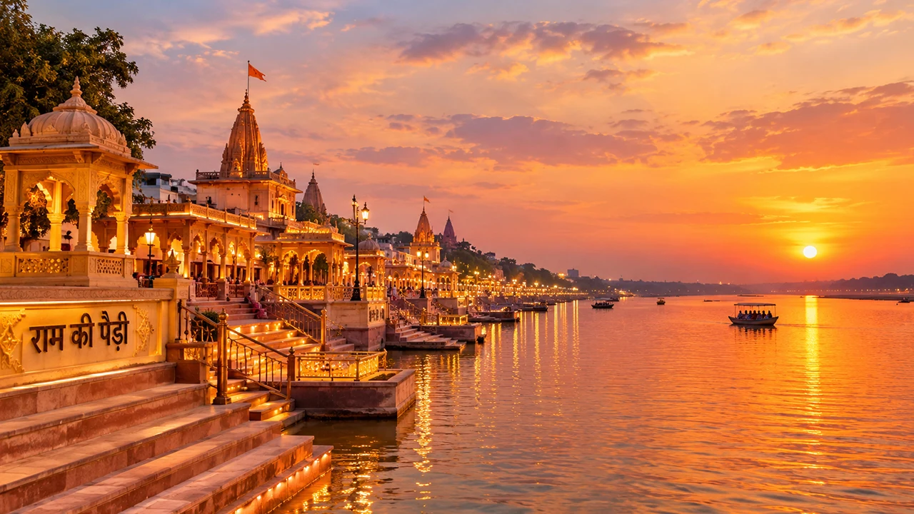 Ram Ki Paidi and Saryu River in Ayodhya near Ram Mandir