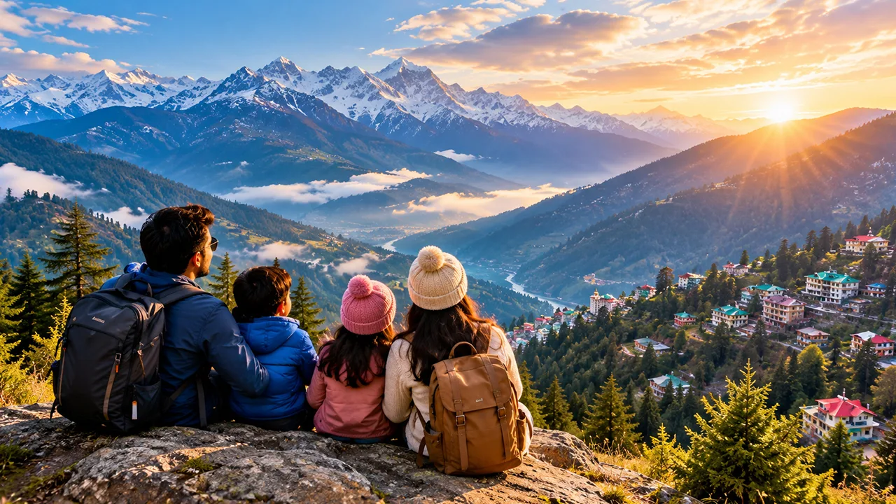 Family enjoying a Himachal family holiday packages in the mountains