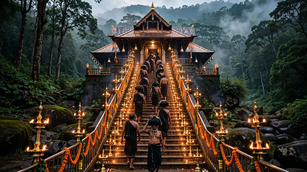 Pathinettampadi sacred eighteen steps at Sabarimala Temple