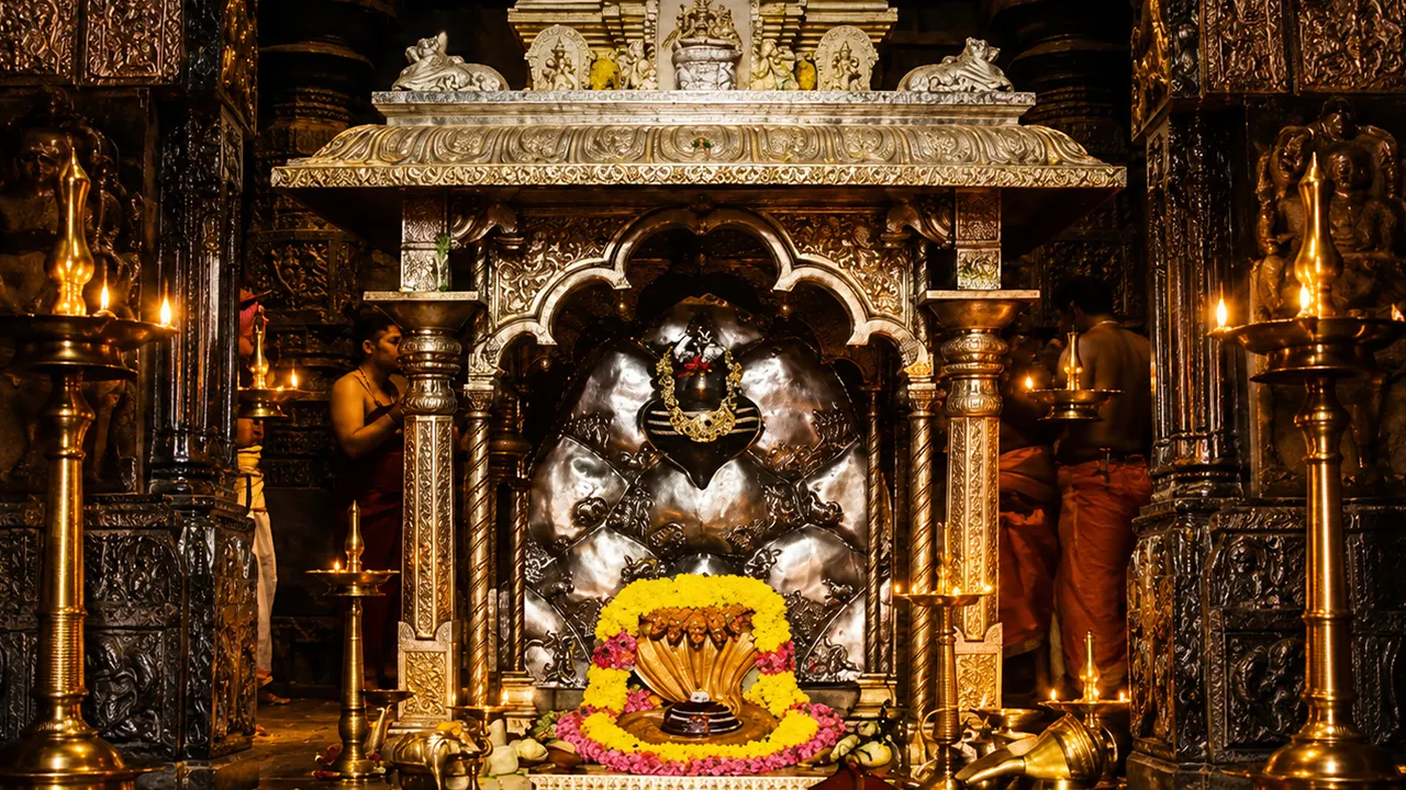 Devotees visiting Srisailam Temple for darshan
