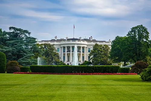 The White House tourism featuring Washington DC’s historic landmark and government center
