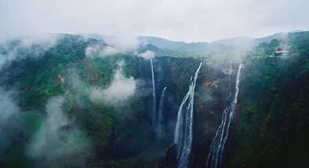 Jog Falls waterfall tourism featuring monsoon views, nature beauty, and scenic travel