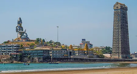 Murudeshwar tourism highlighting Shiva statue, beaches, spiritual travel, and coastal views