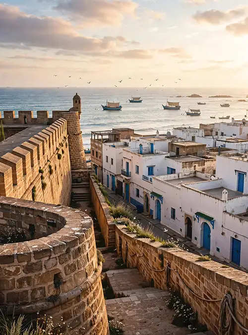 Explore Essaouira coastal medina, Atlantic views, historic ramparts, and charming Moroccan travel experiences