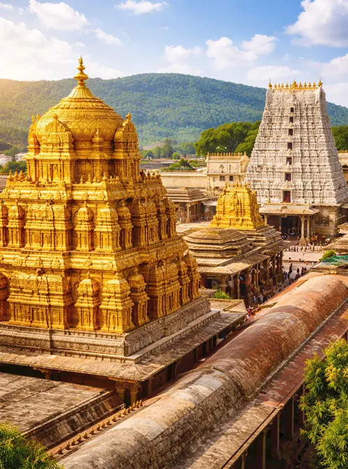 Tirupati temple in Andhra Pradesh offering divine spiritual travel and tourism experience
