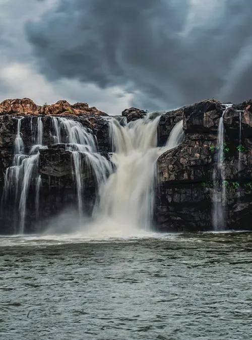 Scenic waterfall near Hyderabad offering refreshing nature tourism and peaceful travel escape