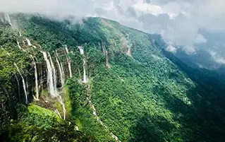 Scenic Meghalaya tour packages covering Shillong Cherrapunji Dawki and Mawlynnong travel