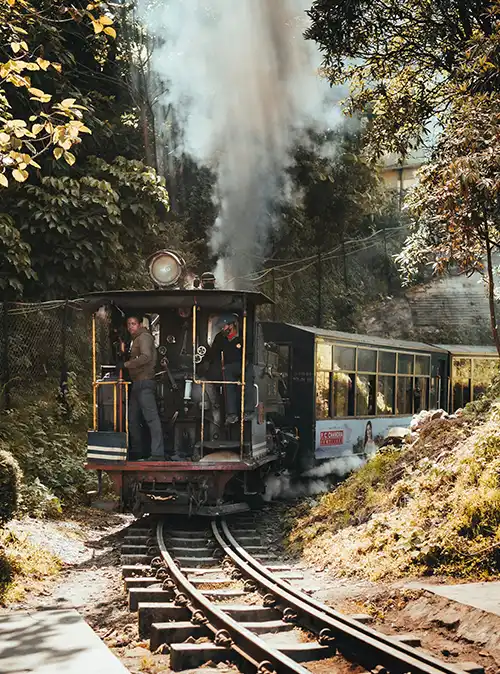 Darjeeling toy train journey in West Bengal showcasing scenic heritage travel experience